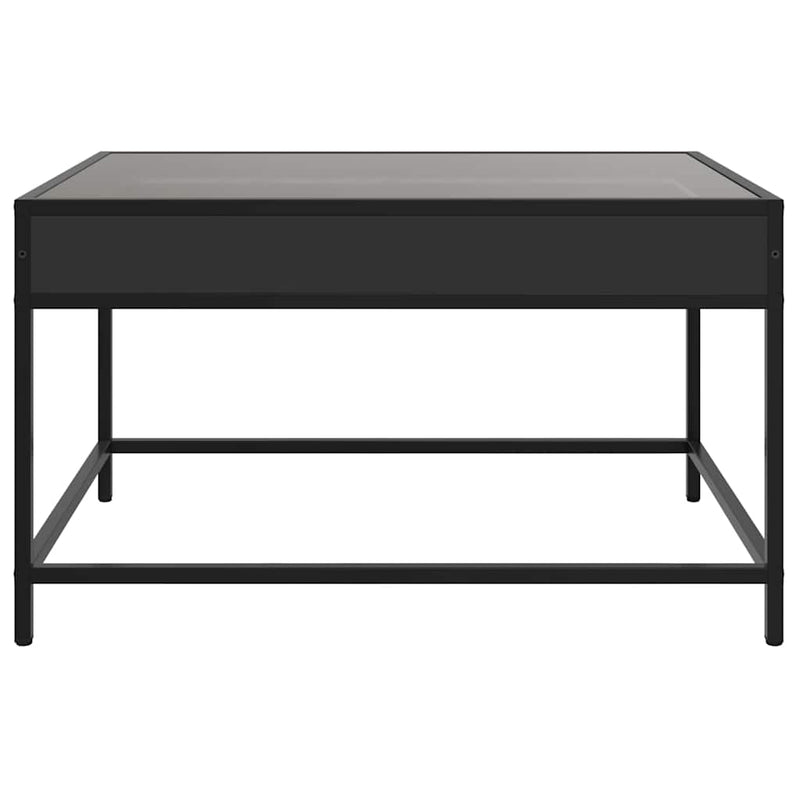 Măsuță de cafea cu LED infinity, negru, 70x50x41 cm