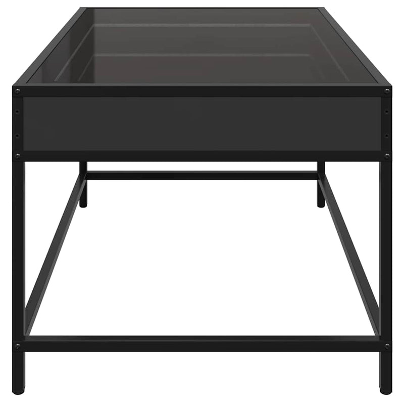 Măsuță de cafea cu LED infinity, negru, 70x50x41 cm