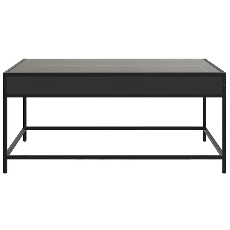 Măsuță de cafea cu LED infinity, negru, 90x50x41 cm