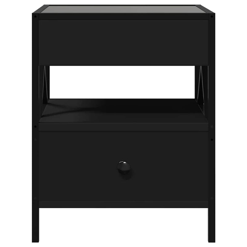 Măsuță de cafea cu LED infinity, negru, 40x40x51 cm