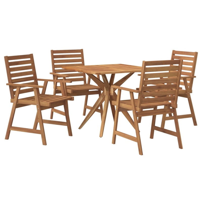 Set mobilier de grădină, 5 piese, lemn masiv de acacia