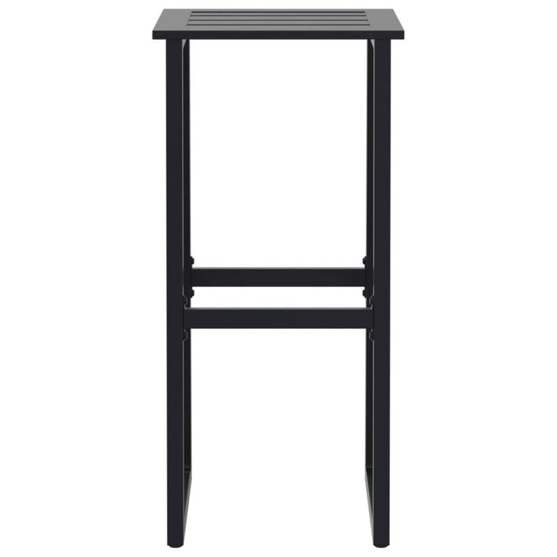 Set bar de grădină 3 piese, negru, oțel vopsit electrostatic