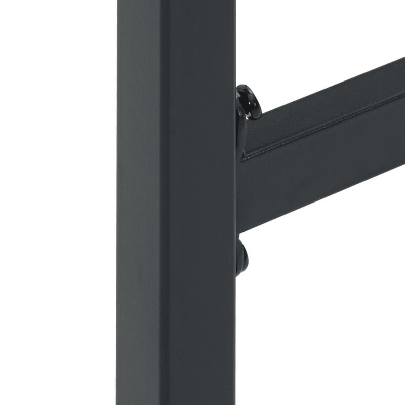 Set bar de grădină 7 piese, negru, oțel vopsit electrostatic