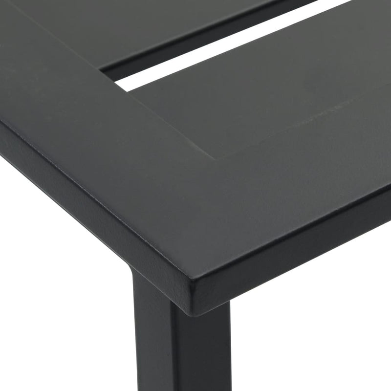 Set bar de grădină 7 piese, negru, oțel vopsit electrostatic