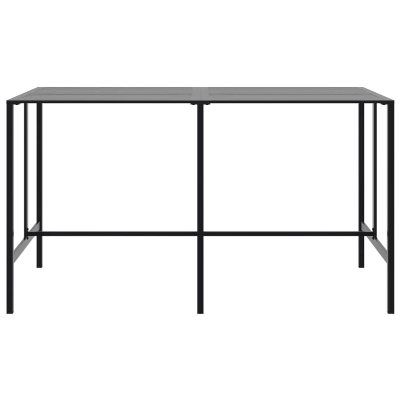 Set bar de grădină 11 piese, negru, oțel vopsit electrostatic