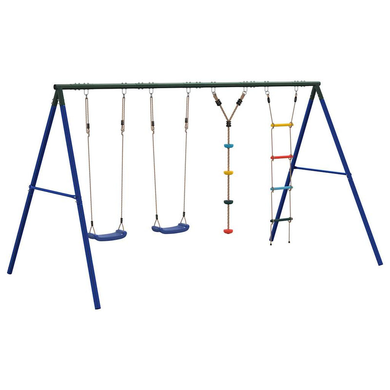Set leagăn de exterior, cu leagăne, scară și leagăn cu disc