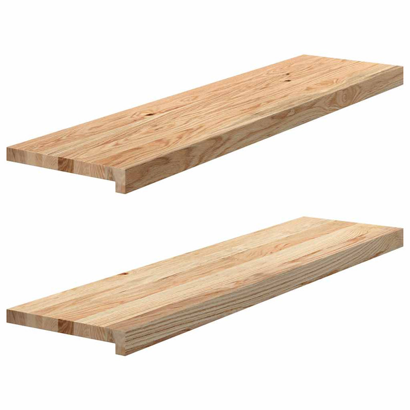 Trepte scari 2 buc Stejar masiv netratat 100x25x2 cm