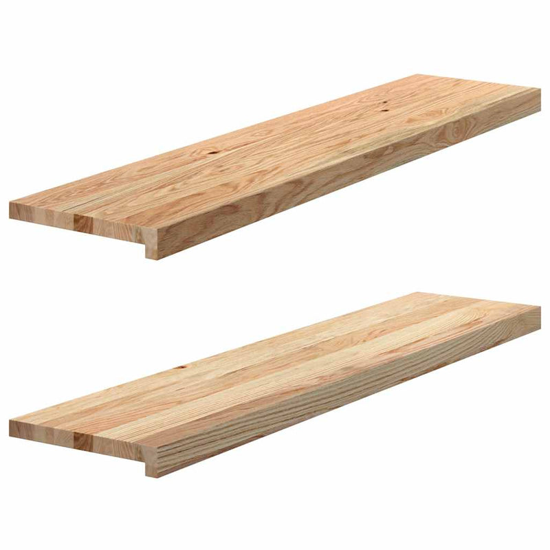 Trepte scari 2 buc Stejar masiv netratat 110x30x2 cm