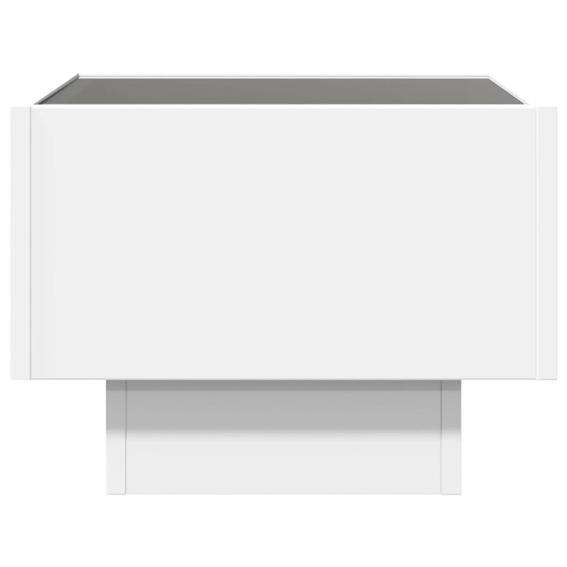 Noptieră cu LED infinity, alb, 40x40x30 cm