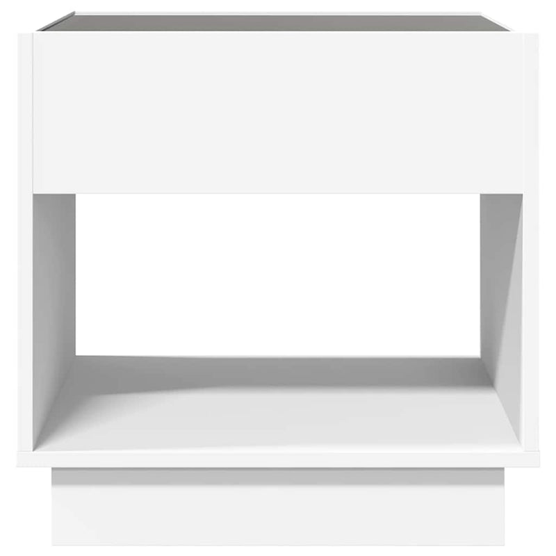 Noptieră cu LED infinity, alb, 50x50x50 cm