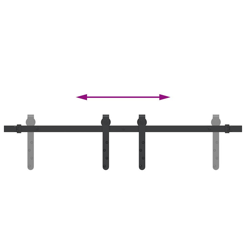 Set uși glisante pentru dulap 91 cm oțel carbon
