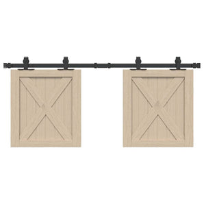 Set uși glisante pentru dulap 122 cm oțel carbon