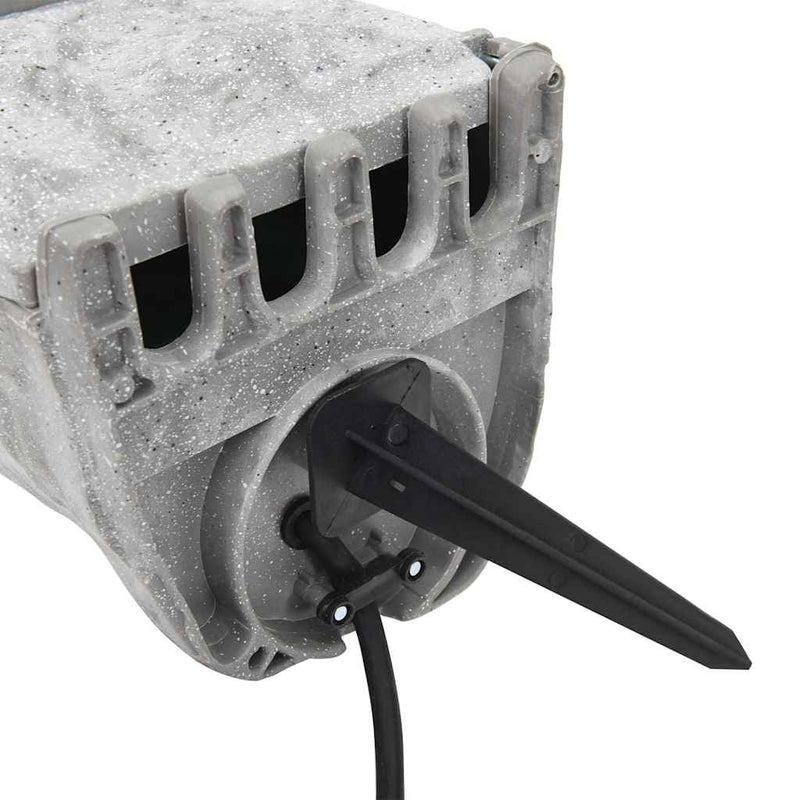 Priză de exterior cu țăruș și 4 căi, gri aspect piatră
