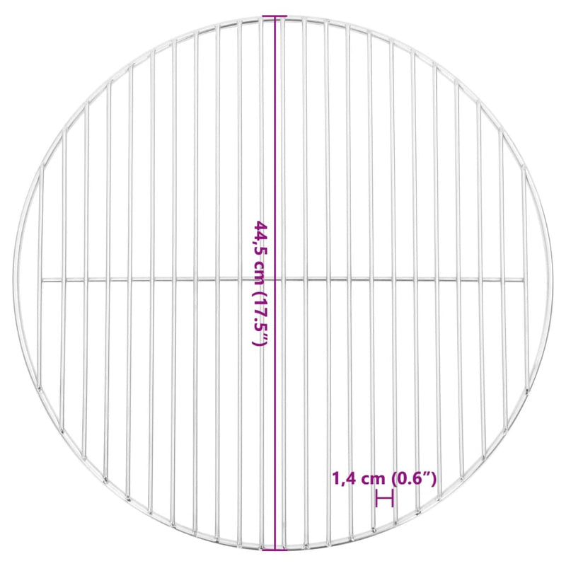 Grill pentru grătar rotund, Ø44,5 cm, oțel inoxidabil 304