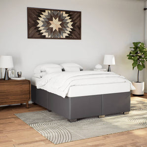 Cadru de pat, gri, 160x200 cm, piele ecologică