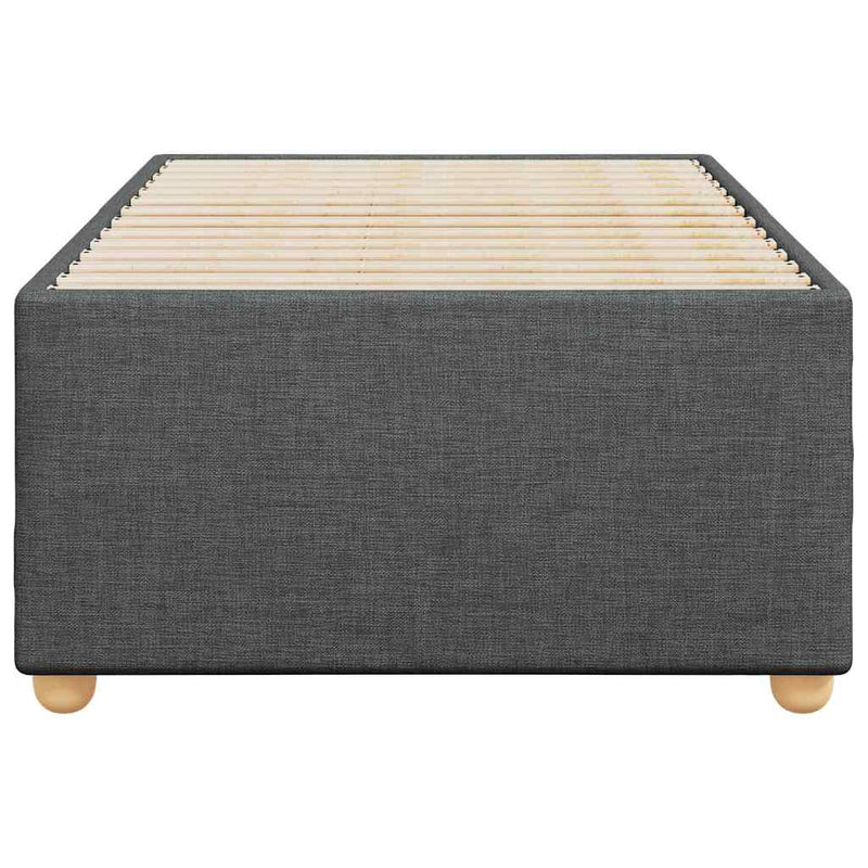 Cadru de pat fără saltea, gri închis, material textil simplu