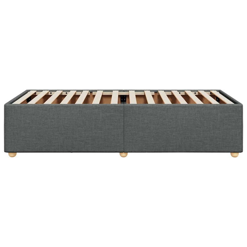 Cadru de pat fără saltea, gri închis, material textil simplu