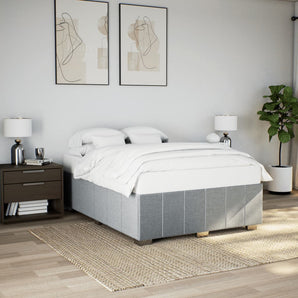 Cadru de pat fără saltea, gri deschis, 160x200 cm, textil