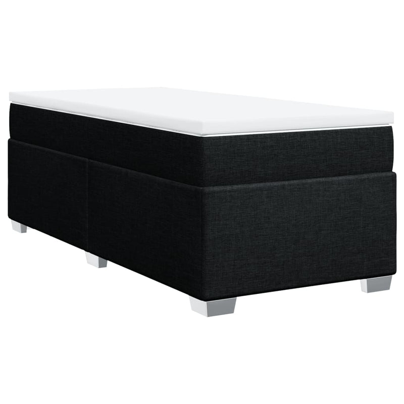 Pat box spring cu saltea, negru, 80x200 cm, textil