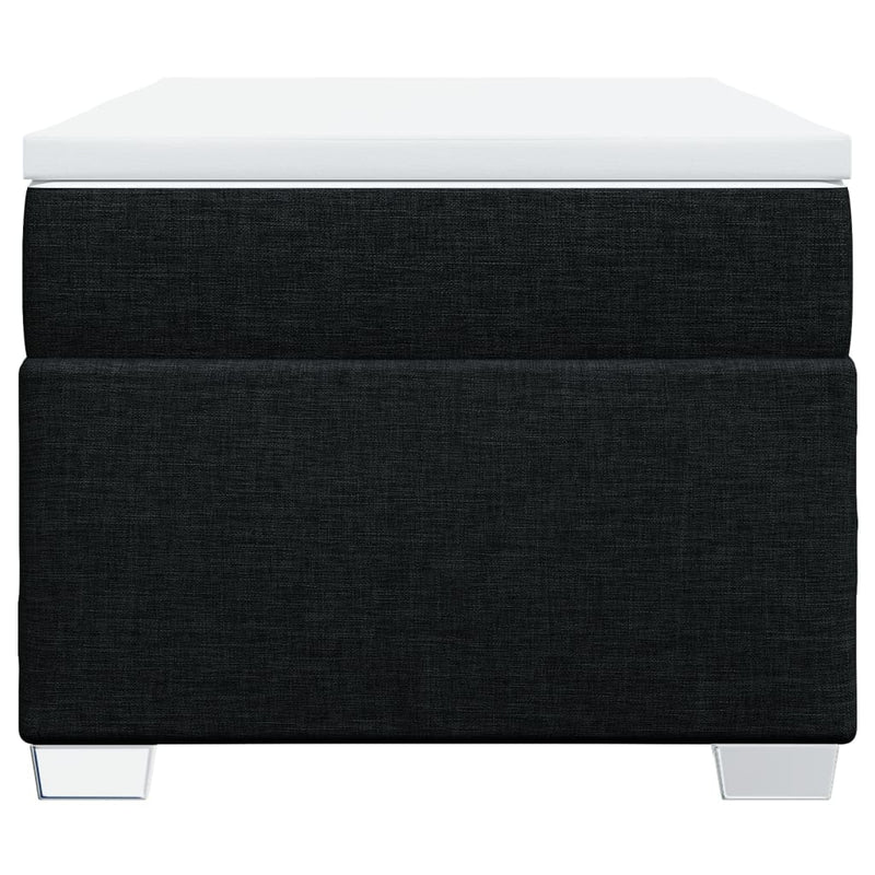 Pat box spring cu saltea, negru, 80x200 cm, textil
