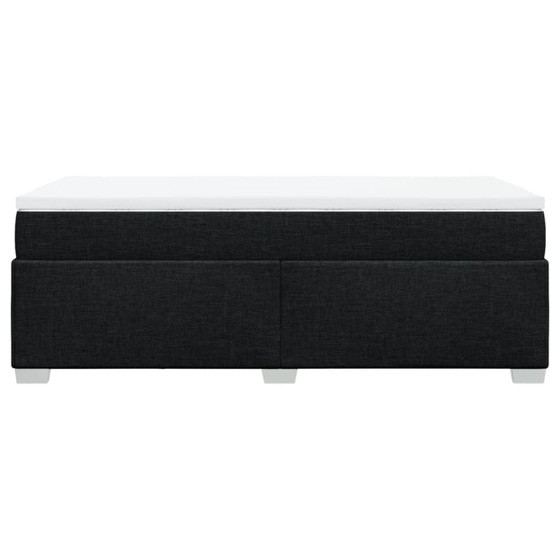 Pat box spring cu saltea, negru, 80x200 cm, textil