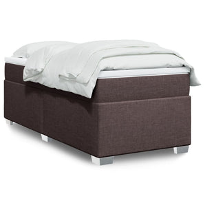 Pat box spring cu saltea, maro închis, 80x200 cm, textil