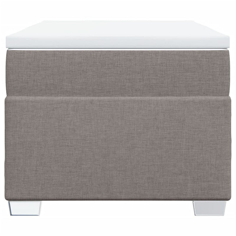 Pat box spring cu saltea, gri taupe, 80x200 cm, textil