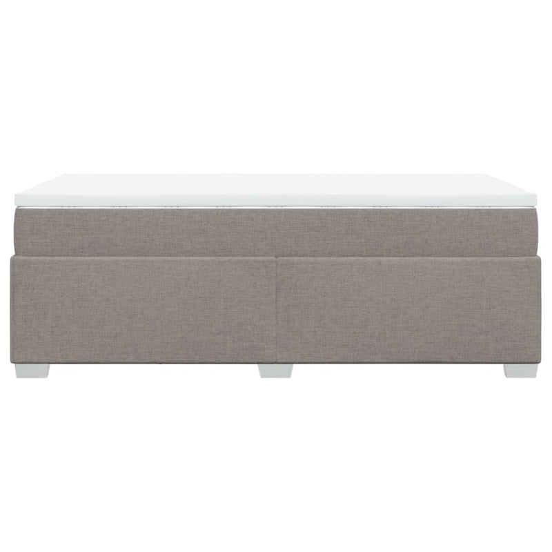 Pat box spring cu saltea, gri taupe, 80x200 cm, textil