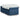 Pat box spring cu saltea, albastru, 80x200 cm, textil