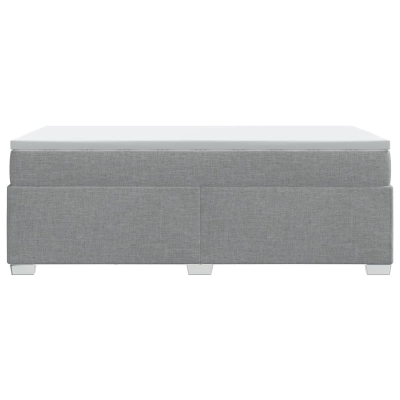 Pat box spring cu saltea, gri deschis, 90x190 cm, textil