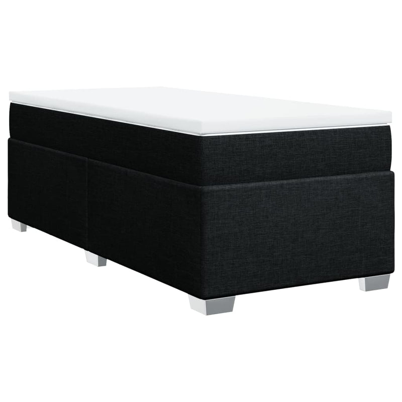 Pat box spring cu saltea, negru, 90x190 cm, textil