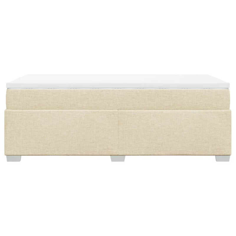 Pat box spring cu saltea, crem, 90x190 cm, textil