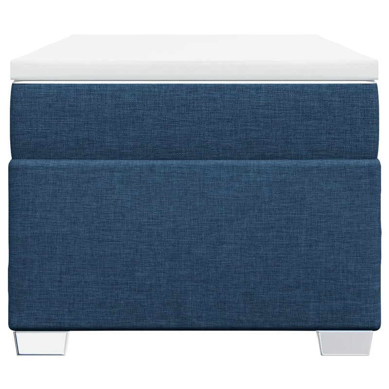 Pat box spring cu saltea, albastru, 90x190 cm, textil
