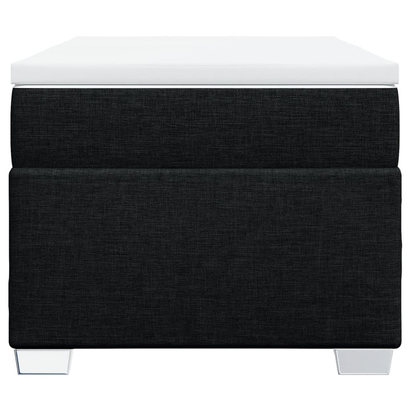 Pat box spring cu saltea, negru, 90x200 cm, textil