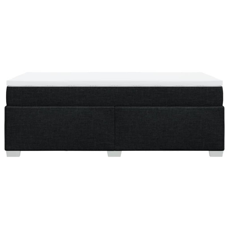 Pat box spring cu saltea, negru, 90x200 cm, textil