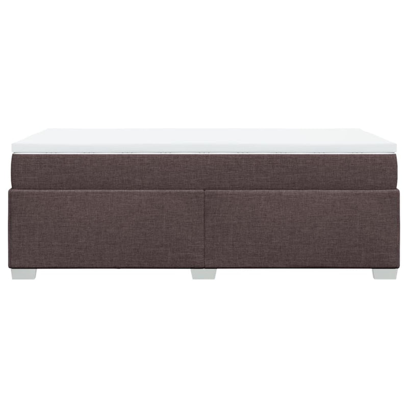Pat box spring cu saltea, maro închis, 90x200 cm, textil