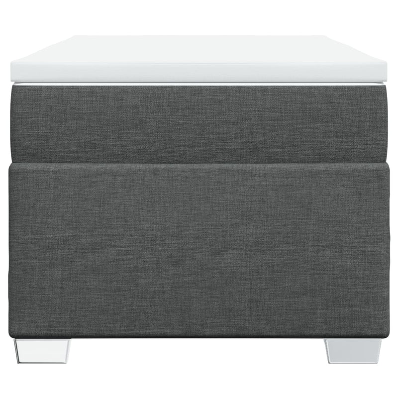 Pat box spring cu saltea, gri închis, 100x200 cm, textil