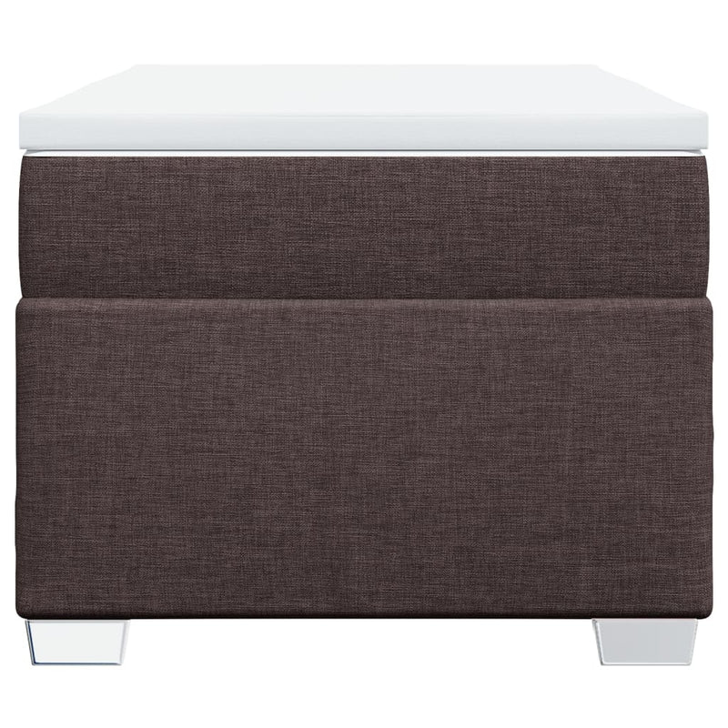 Pat box spring cu saltea, maro închis, 100x200 cm, textil