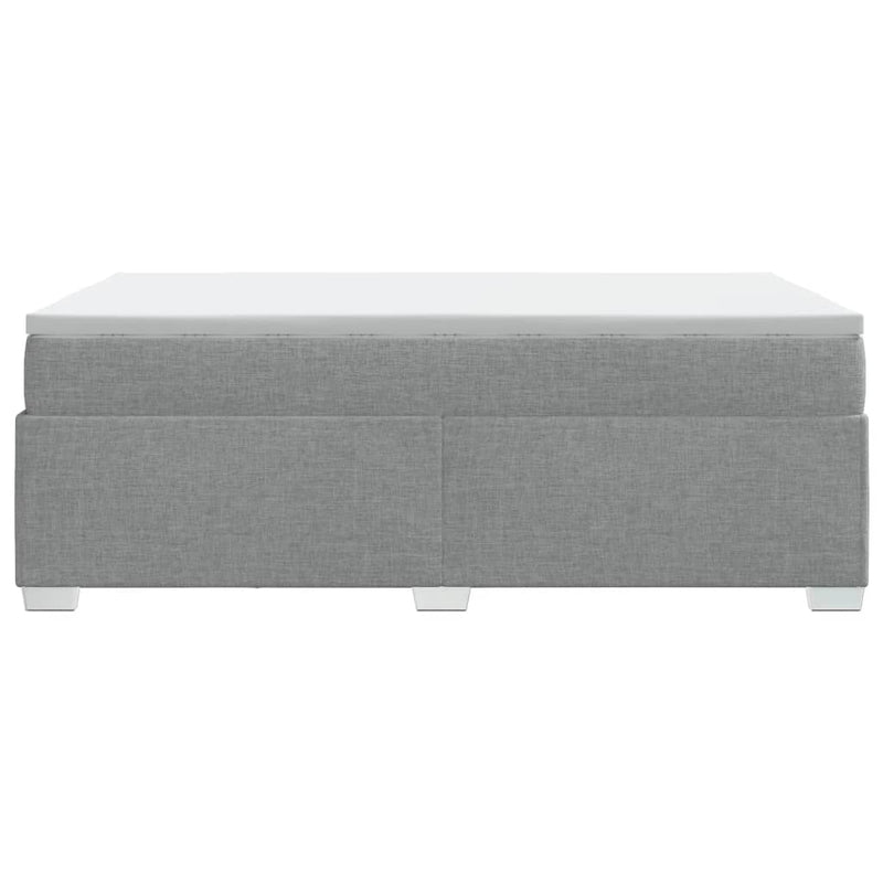 Pat box spring cu saltea, gri deschis, 120x190 cm, textil