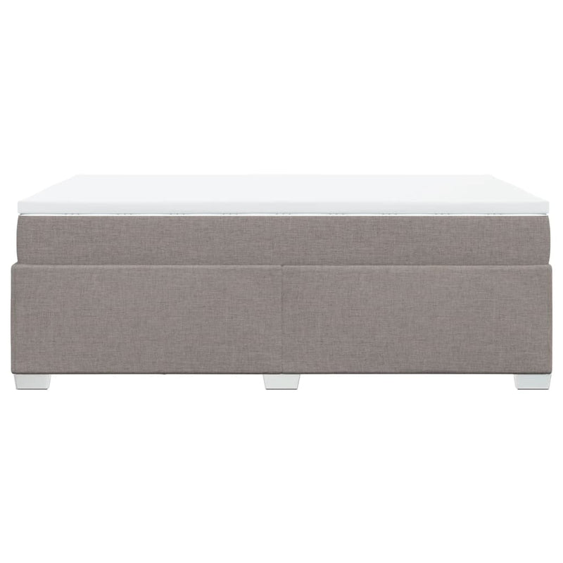 Pat box spring cu saltea, taupe, 120x190 cm material textil