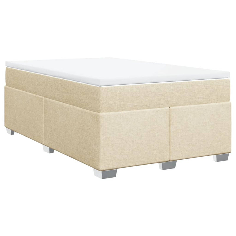 Pat continental cu saltea, crem, 120x190 cm, textil