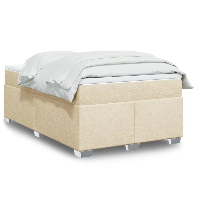 Pat continental cu saltea, crem, 120x190 cm, textil