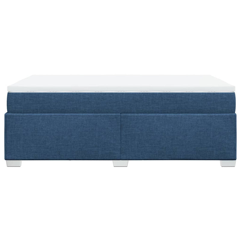 Pat box spring cu saltea, albastru, 120x190 cm, material textil