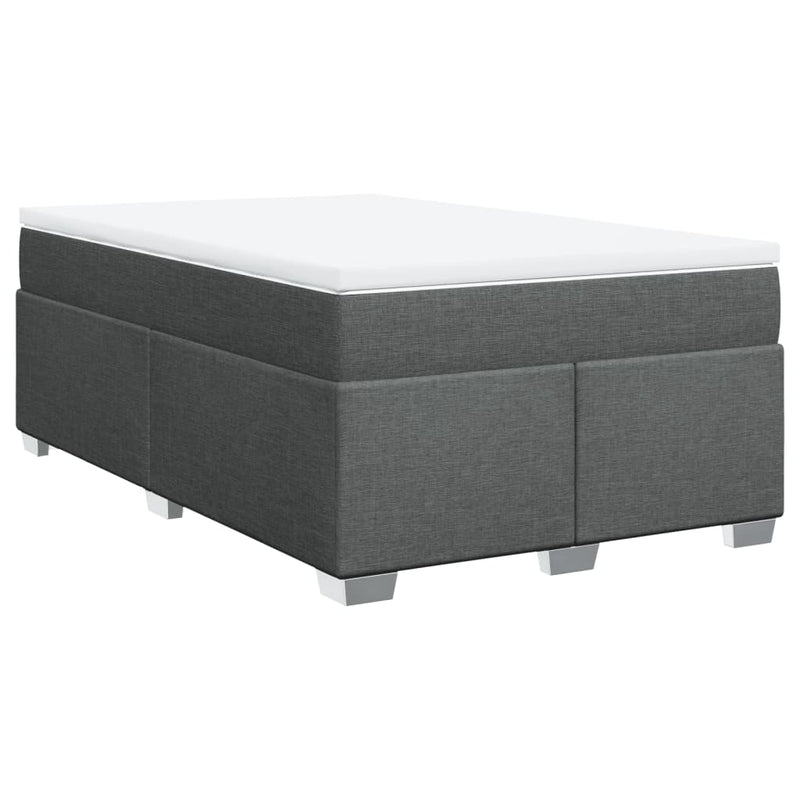 Pat box spring cu saltea, gri închis, 120x200 cm, textil