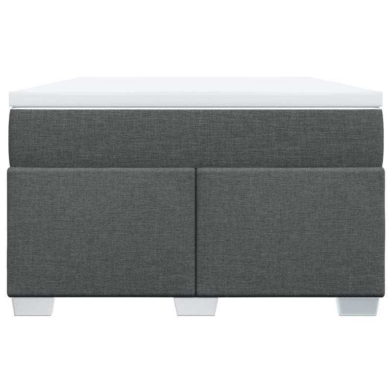 Pat box spring cu saltea, gri închis, 120x200 cm, textil