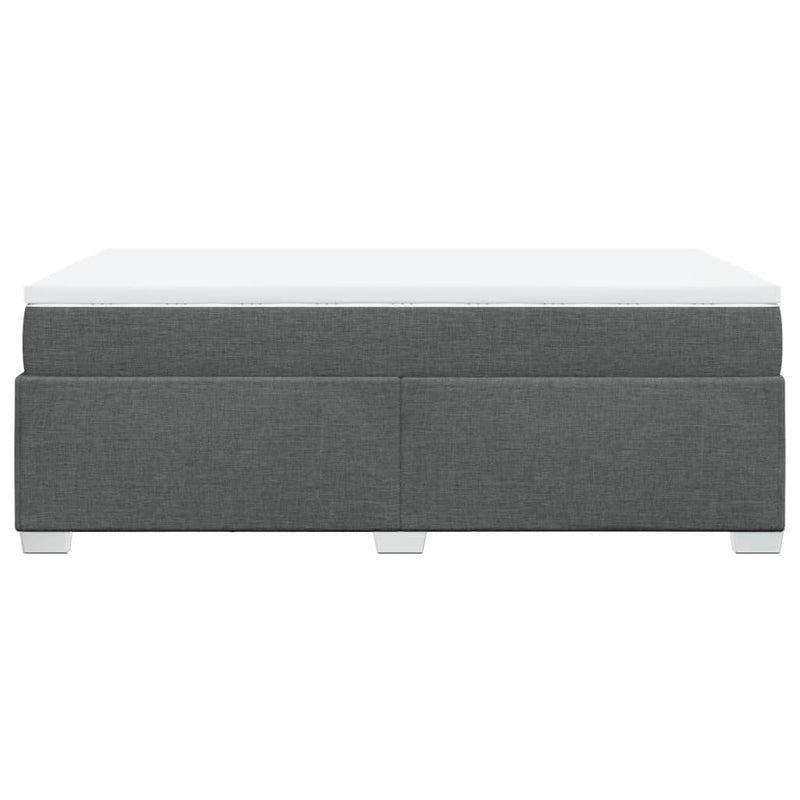 Pat box spring cu saltea, gri închis, 120x200 cm, textil