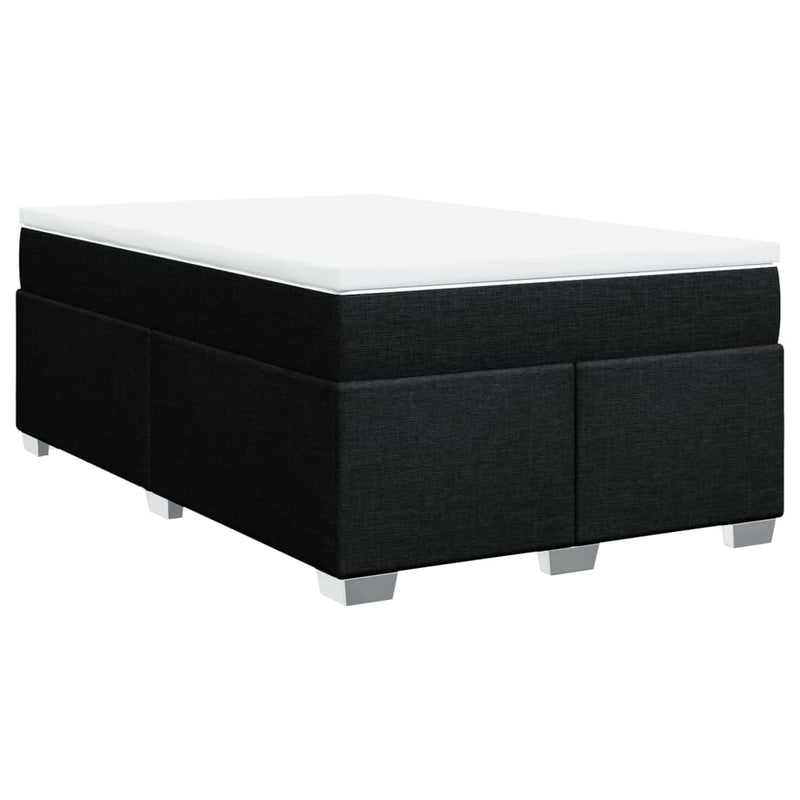 Pat box spring cu saltea, negru, 120x200 cm, textil