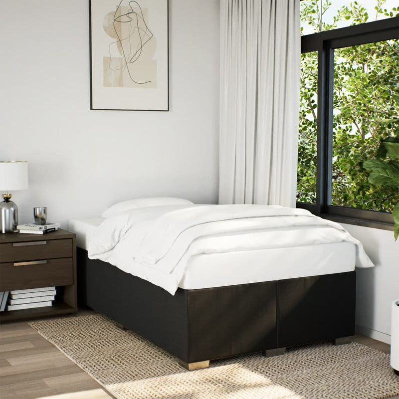 Pat box spring cu saltea, negru, 120x200 cm, textil
