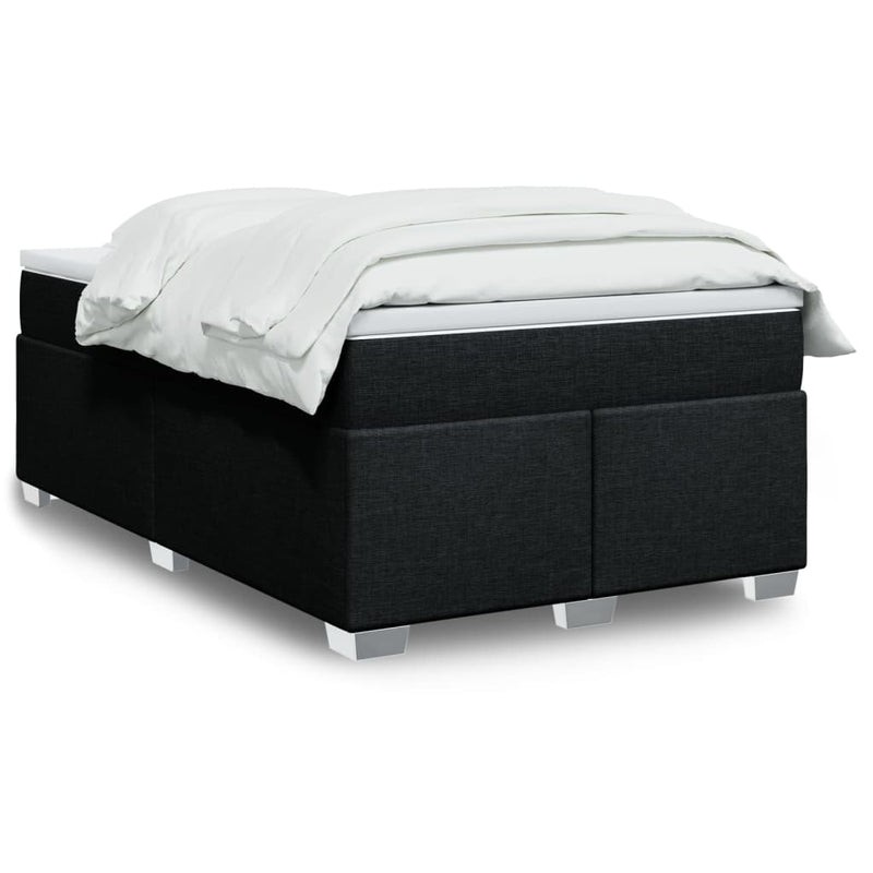 Pat box spring cu saltea, negru, 120x200 cm, textil