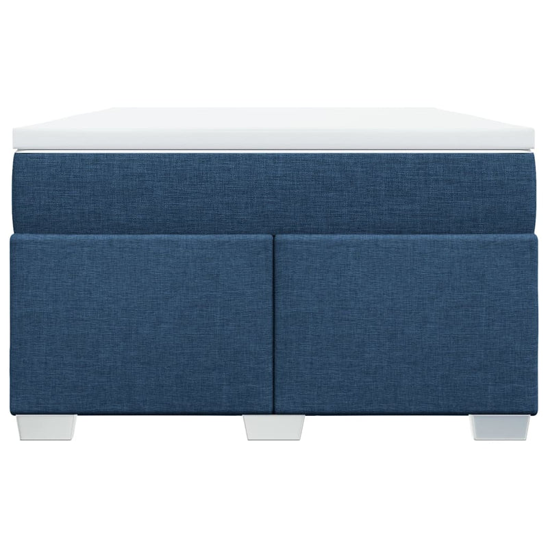 Pat box spring cu saltea, albastru, 120x200 cm, textil